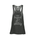 thumbnail image 1 of Stay Focused And Extra Sparkly Women's Fashion Sleeveless Flowy Racerback Workout Yoga Tank Top Charcoal Grey Small, 1 of 3