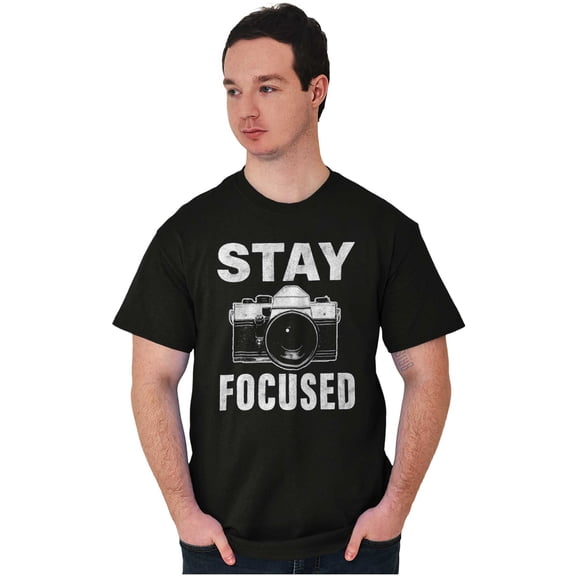 Stay Focused Photographer Camera Pun Men's Graphic T Shirt Tees Brisco Brands L