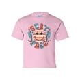 thumbnail image 1 of Stay Free Happy Face 4th of July American Youth Kids Children's T-shirt Graphic Tee Graphic Tee-Light Pink-large, 1 of 4