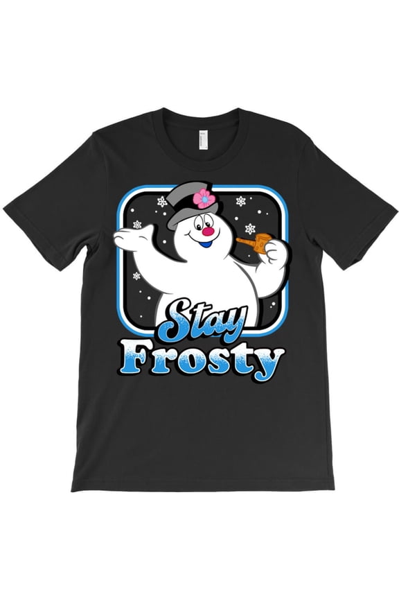 Stay Frosty Funny Snowman Christmas Holiday Art Graphic T-Shirt - Trending G3342, Up to 5XL