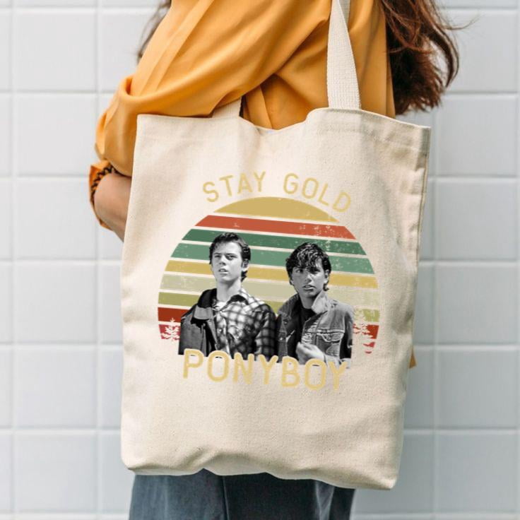 MNIGIU 80s Movie Tote Bag - "Stay Gold" Outsiders Inspired Gift Bag For Fans