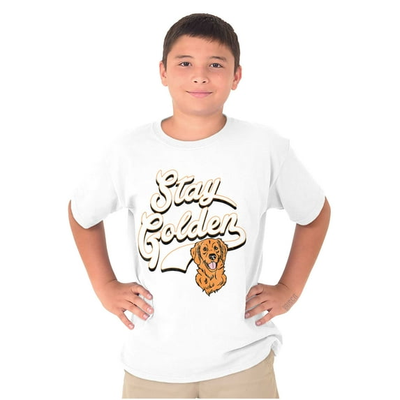 Stay Golden Doodle Cute Adorable Dog Crewneck T Shirts Boy Girl Teen Brisco Brands X