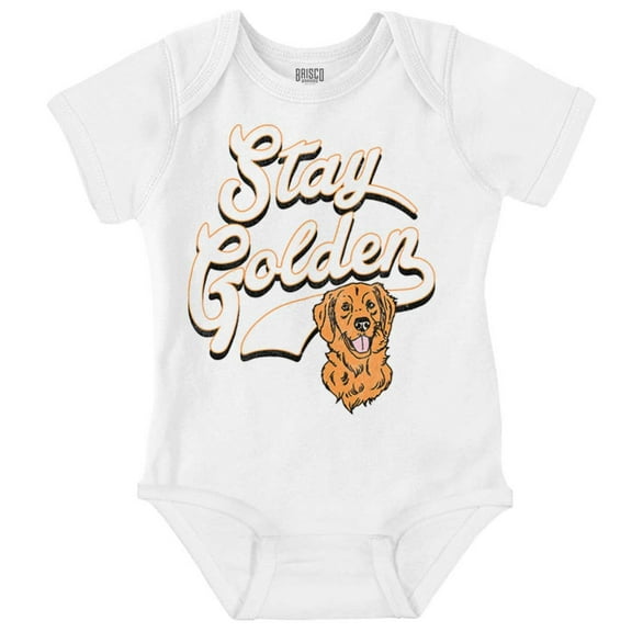 Stay Golden Doodle Cute Adorable Dog Romper Boys or Girls Infant Baby Brisco Brands NB