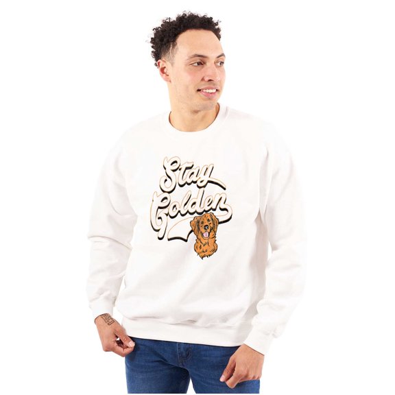Stay Golden Doodle Cute Adorable Dog Unisex Plus Fleece Graphic Sweatshirt Brisco Brands 2X