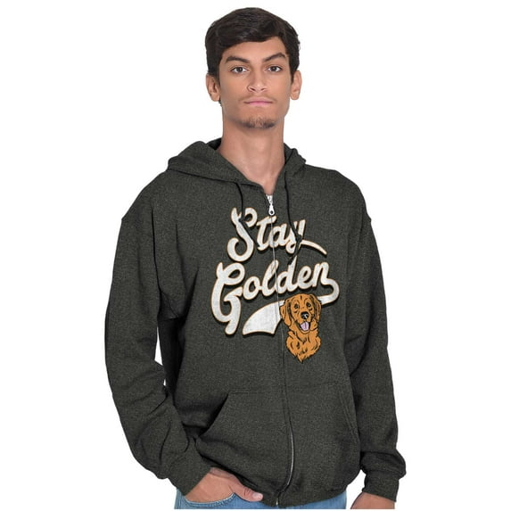 Stay Golden Doodle Cute Adorable Dog Zip Up Hoodie Men's Women's Brisco Brands S