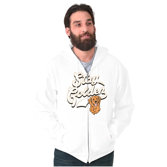 Stay Golden Doodle Cute Adorable Dog Zip Up Hoodie Men's Women's Brisco Brands S