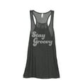 thumbnail image 1 of Stay Groovy Women's Fashion Sleeveless Flowy Racerback Tank Top Charcoal Grey Medium, 1 of 5