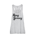 thumbnail image 1 of Stay Groovy Women's Fashion Sleeveless Flowy Racerback Tank Top Sport Grey Medium, 1 of 5