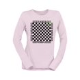 thumbnail image 1 of Stay Happy Checkered Graphic Tee Long Sleeve Women's, 1 of 4