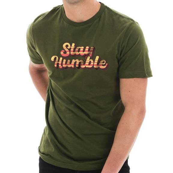 Stay Humble Graphic Design Ring Spun Combed Cotton Short Sleeve Deluxe Jersey T-Shirt - Army Green 3XL