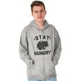 thumbnail image 1 of Stay Hungry Foodie Tiger Wolf Workout Unisex Fleece Graphic Zip Up Hoodie Brisco Brands 5X, 1 of 5