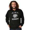 thumbnail image 1 of Stay Hungry Foodie Tiger Wolf Workout Unisex Plus Fleece Graphic Hoodie Brisco Brands 2X, 1 of 5