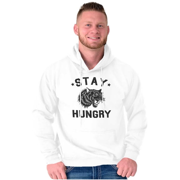 Stay Hungry Foodie Tiger Wolf Workout Unisex Plus Fleece Graphic Hoodie Brisco Brands 3X