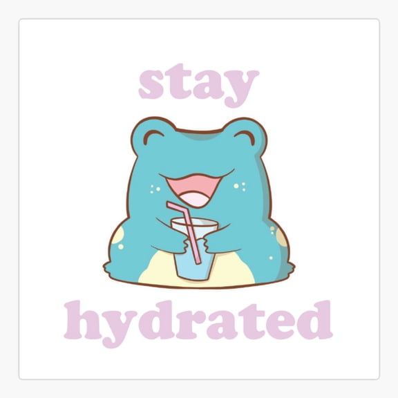 Stay Hydrated Frog Reminder Sticker