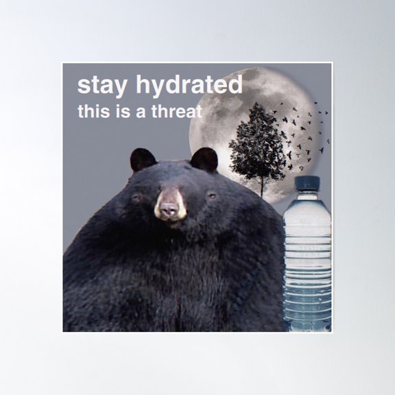 Stay Hydrated This Is A Threat Poster Wall Art, Modern Wall Decor, 12x18 UNFRAMED