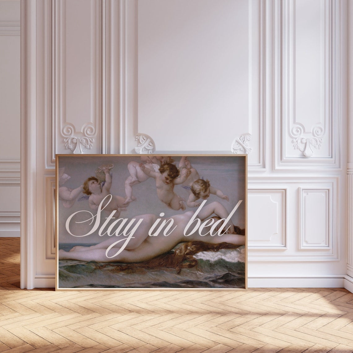 Stay Funky Stay In Bed Birth Of Venus Girly Trendy Boho For Apartment Aesthetic ...