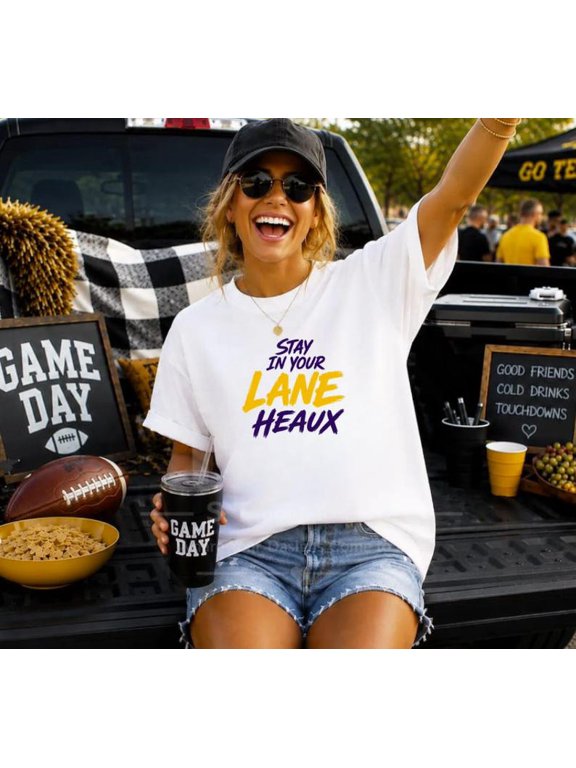 Stay In Your Lane Heaux Tiger T-Shirt, Funny Football Game Day Fan Tee, Size S-4XL