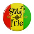 thumbnail image 1 of Stay Irie Rastafarian Flag Pinback Button Pin, 1 of 4