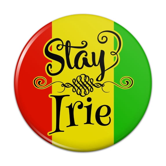 Stay Irie Rastafarian Flag Pinback Button Pin