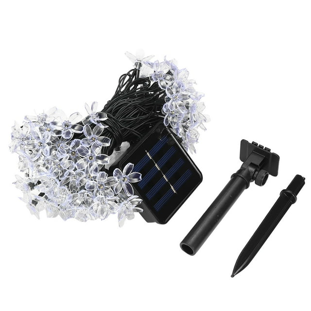 Stay Lit Christmas Lights Warm 40 Feet 100 LED Flower Lights Garden Lights Solar Fairy Lights