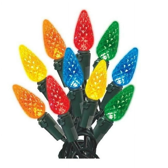 Stay-Lit LED C6 String Christmas Lights, Multi Color - 100 Count