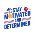 thumbnail image 1 of Stay Motivated And Determined Resolute Persistent Driven Focused Quote Wall Art Sticker Designs Vinyl Stickers For Home House Walls Rooms Windows Bedroom Decoration Size (26x26 inch), 1 of 3