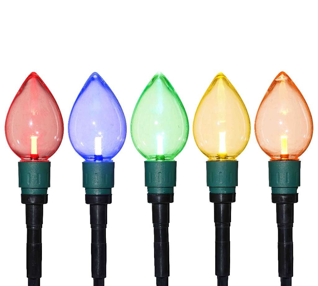 Stay Off the Roof Super Bright Jumbo Pathway LED Christmas Lights Set - Multicolored - Indoor/Outdoor Use, 10-Piece - 6 ft Lighted Length, Connect up to 90 Sets - Holiday Pack