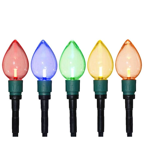 Stay Off the Roof Super Bright Jumbo Pathway LED Christmas Lights Set - Multicolored - Indoor/Outdoor Use, 10-Piece - 6 ft Lighted Length, Connect up to 90 Sets - Holiday Pack