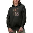 thumbnail image 1 of Stay Pawsitive Pun & Different Cute Cat or Dog Paws Art Merch Gift, Black Hooded Sweatshirt or Hoodie, Small, 1 of 5