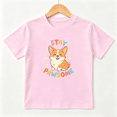thumbnail image 1 of Stay Pawsome Cute Corgi Dog Girls Graphic Tee, Retro Puppy Love 100% Cotton Kids Short Sleeve T-Shirt 4-13Y, 1 of 5