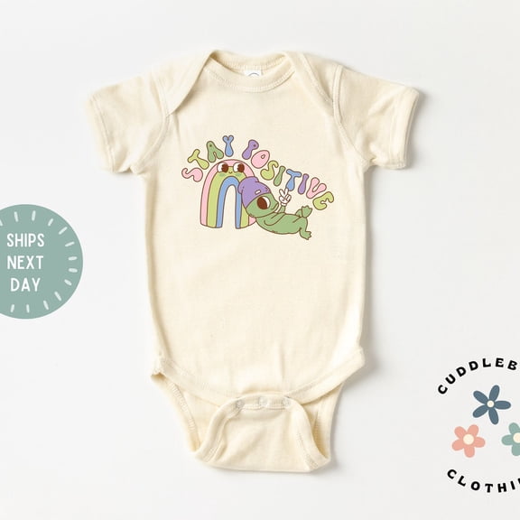 Stay Positive Baby Bodysuit, Inspirational Bodysuit, Positive Thinking Girl Gift , New Baby Girl, Baby Shower