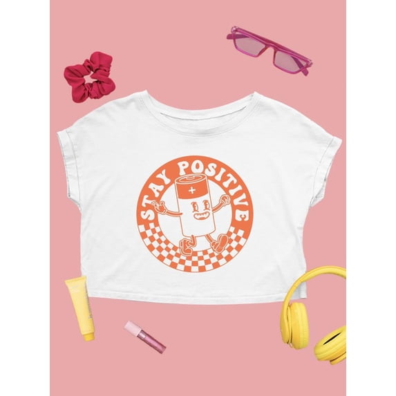 Stay Positive Energy Crop Tee Women's -SelectDesign Designs