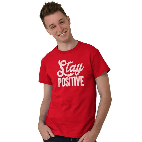 Stay Positive Inspirational Quote Plus Size Crewneck Graphic Tee Shirt Brisco Brands 3X