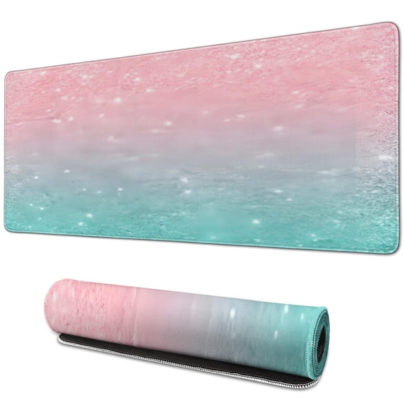 Stay Positive and Game On: Golden Mousepad - Large, Non-Slip Rubber Base, Stitched Edges - Waterproof Mat Ideal for Work, Office, and Home use