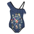 thumbnail image 1 of Stay-Puft Cartoon Ghostbusters One-Piece Swimsuit for Girls Adjustable One Shoulder Ruffled Swimwear Summer Beach Kids Bathing Suits Sizes 6-12Y, 1 of 7