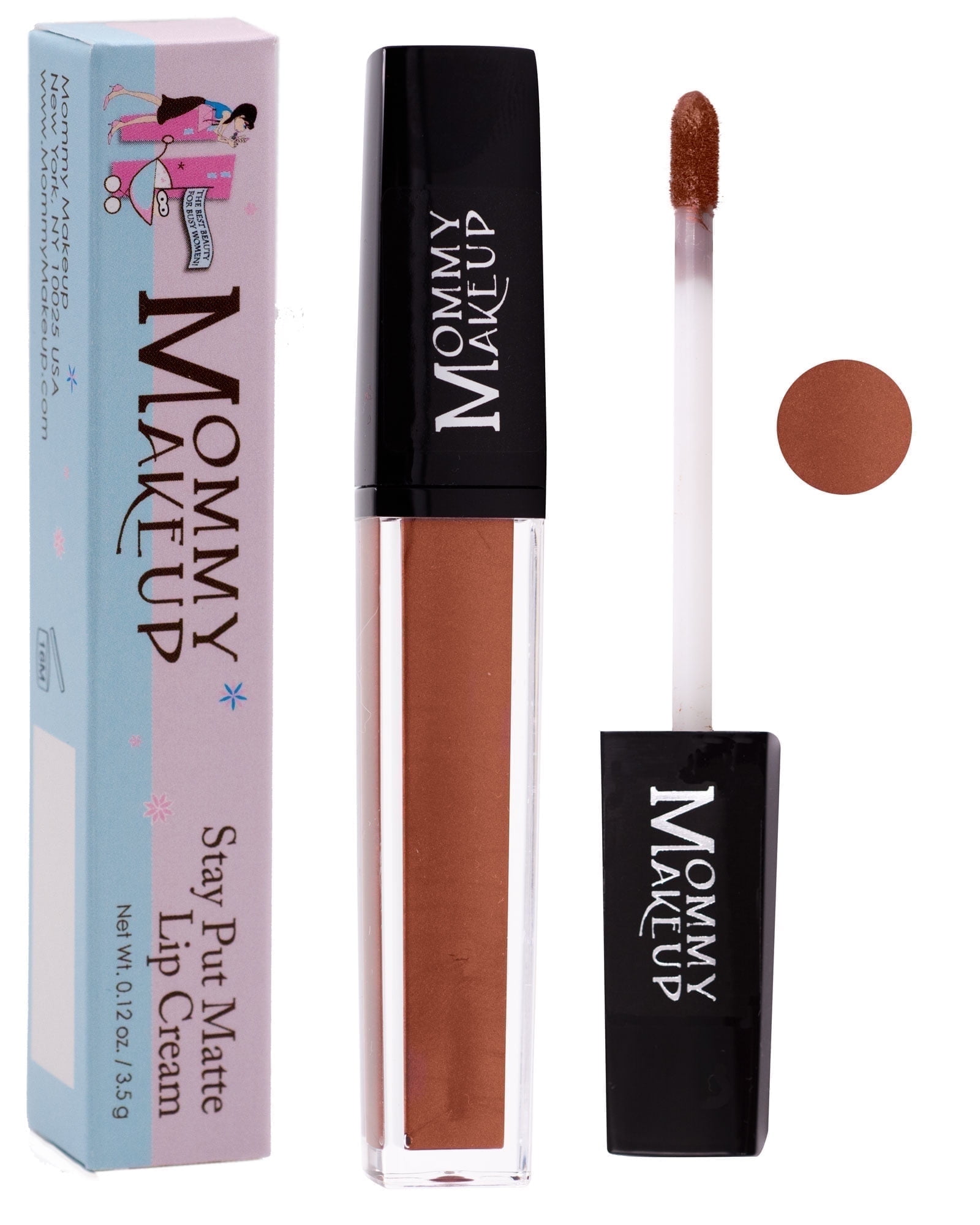 Stay Put Matte Lip Cream - Kiss Proof, Transfer Proof, Long Lasting Lipstick by Mommy Makeup (Amber)