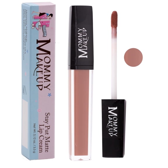 Stay Put Matte Lip Cream - Kiss Proof, Transfer Proof, Long Lasting Lipstick by Mommy Makeup (Sienna)