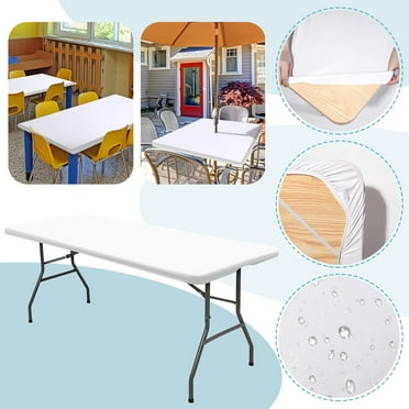 Stay-Put Plastic Table Cover,29*47in， white