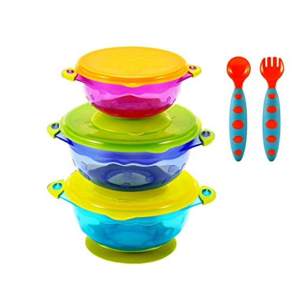 Stay Put Spill Proof Stackable Baby Suction Bowls 3 Sizes for