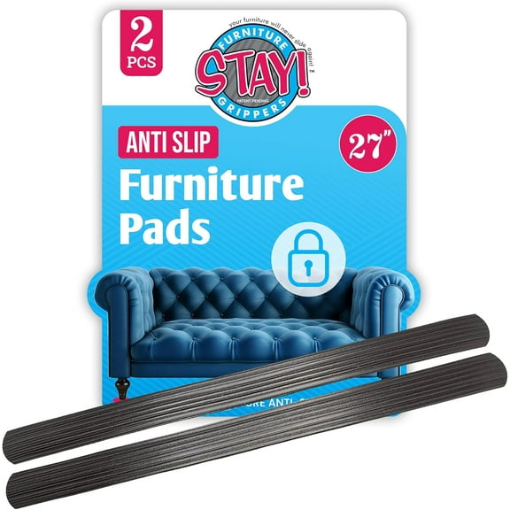 Stay! Recliner Floor Gripper Pads - Furniture Stoppers to Prevent Sliding for Hardwood Floors and Carpets - Non Skid Chair and Couch Slide Stopper - Anti Slip Furniture Pads, Set of 2 (27 Inch)
