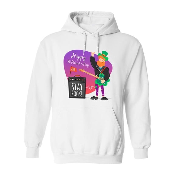 Stay Rock Leprechaun Hoodie Men -Image by Shutterstock, Male x-Large