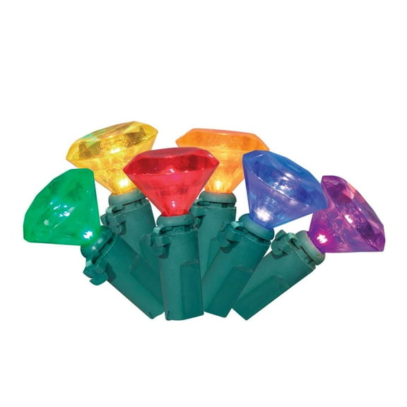Stay Off the Roof Super Bright LED Christmas Lights Set - Multicolored - Jewel Cut, 50-Piece - 13.25 ft Lighted Length, Connect up to 45 Sets - Holiday Pack