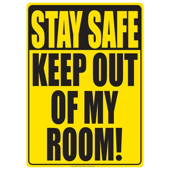 Stay Safe Keep Out of Room Metal Sign - Fun Tin Signs for Man Cave - Metal Dorm Room Decorations, Garage Signs, and Man Cave Signs