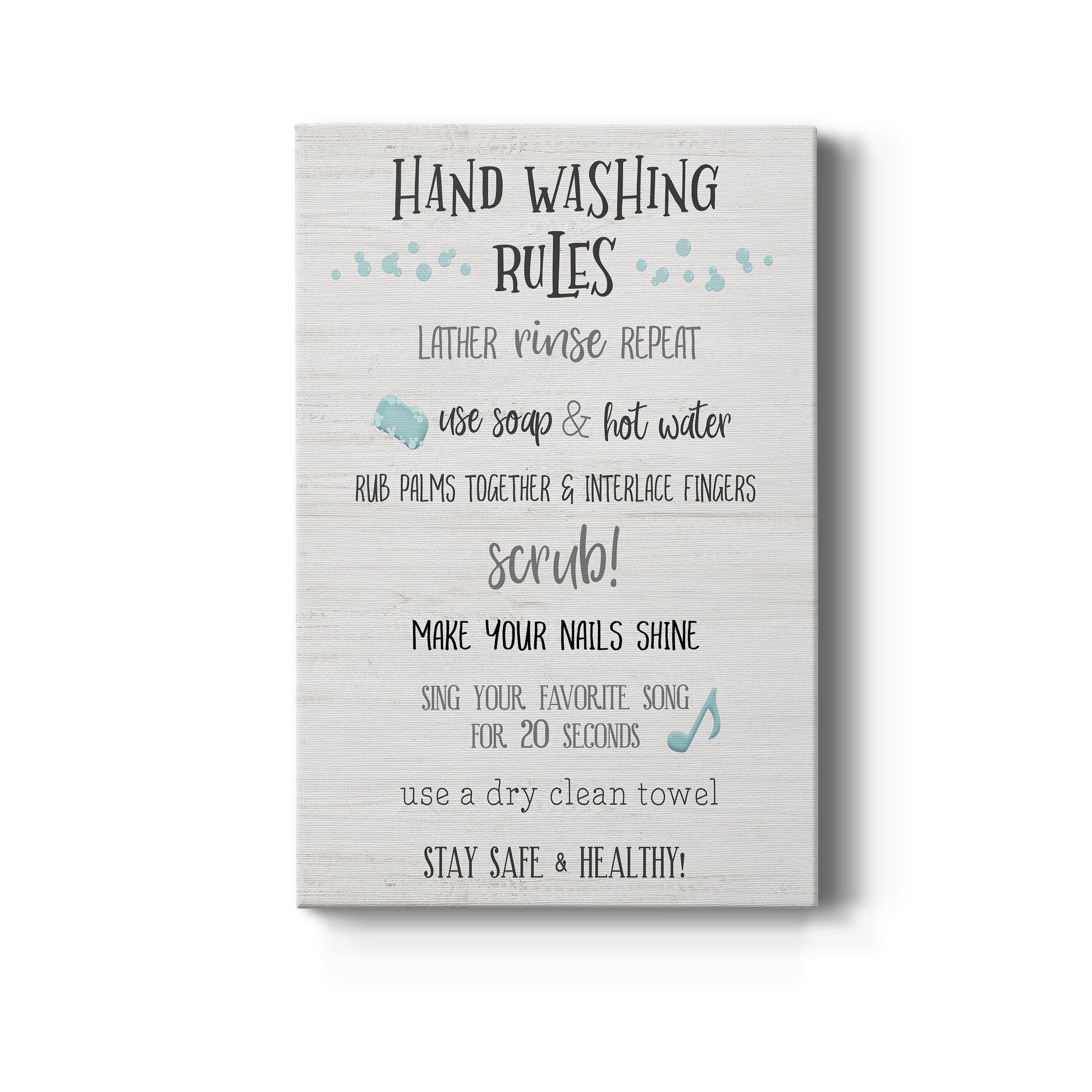 Stay Safe Rules Premium Gallery Wrapped Canvas - Ready to Hang - 8 x 12