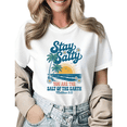 thumbnail image 1 of Stay Salty Daisy Beach Matthew 5:13 Graphic Tees Womens T-shirt White/Black S-5XL Shirts Christian Beach Tops, 1 of 4