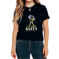 thumbnail image 1 of Stay Salty Melt Ice Funny Rainy Day Graphic Tees T-Shirt Breathable Regular Fit Short Sleeve Round Neck Black S-5XL, 1 of 5