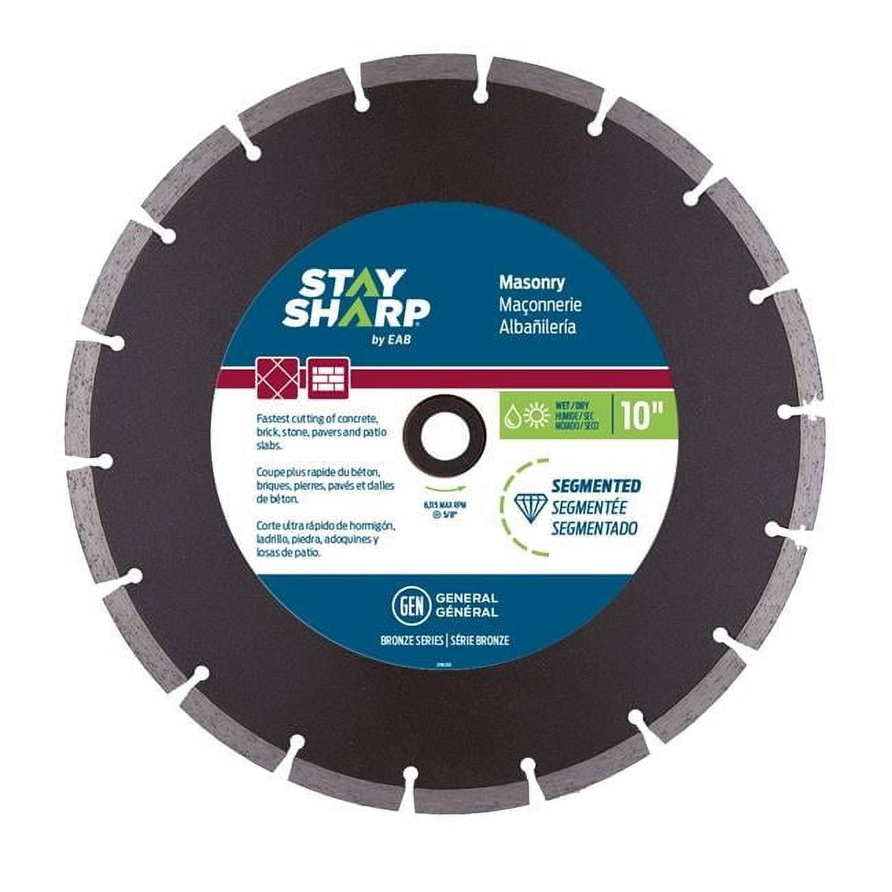 Sharp Can Rim Cut Stay Sharp 2118252 10 in. Segmented Rim Concrete Bronze Diamond Blade ...
