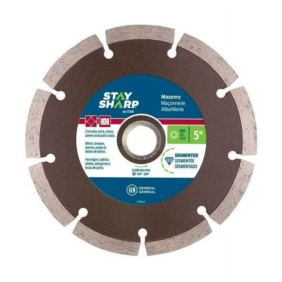 Stay Sharp 2118814 5 in. Segmented Rim Concrete Bronze Diamond Blade - Recyclable