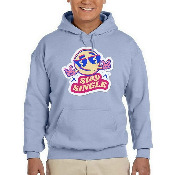 Stay Single Cool Face Hoodie Men -Smartprints Designs, Male 3X-Large