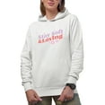 thumbnail image 1 of Stay Soft & Loving with Flowers, Retro Valentine's Day Art Merch Gift, White Hooded Sweatshirt or Hoodie, Large, 1 of 5